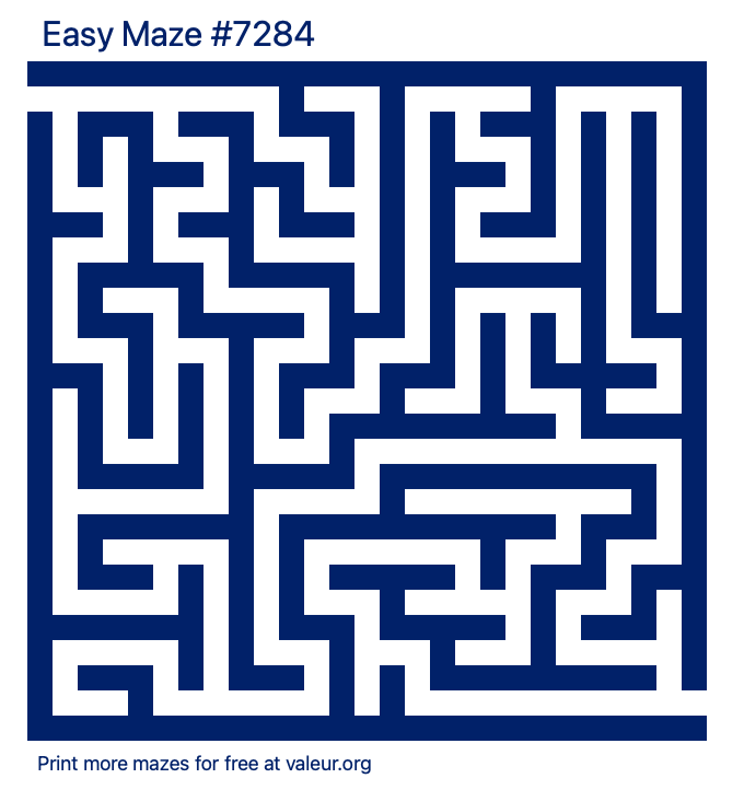 Free Printable Easy Maze number 7284