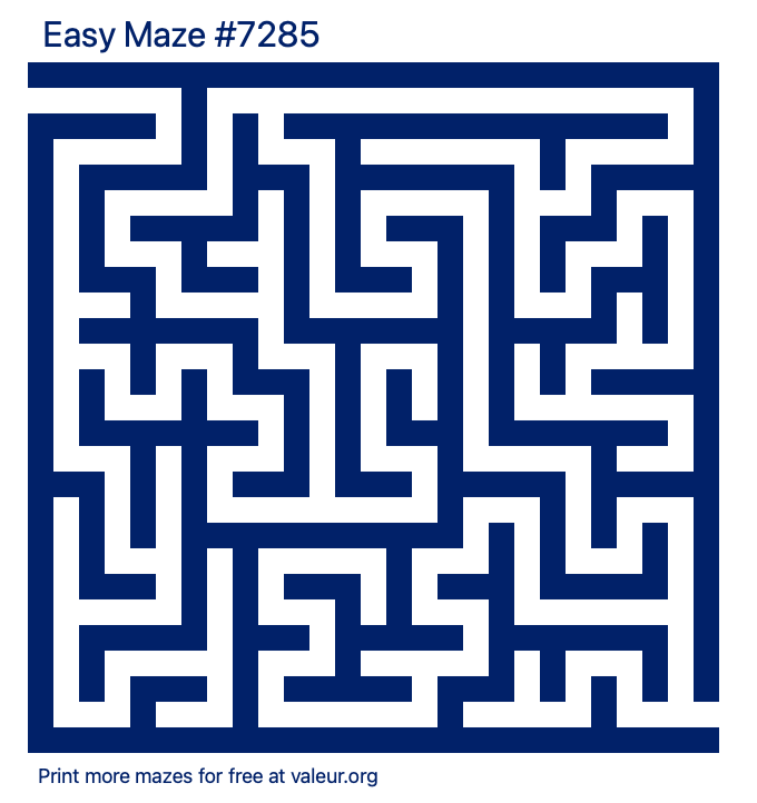 Free Printable Easy Maze number 7285