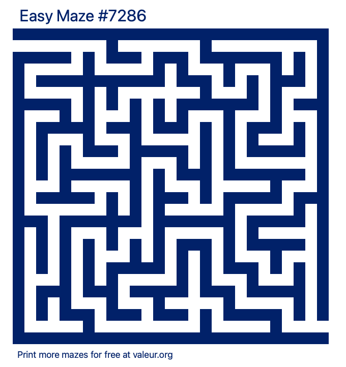 Free Printable Easy Maze number 7286