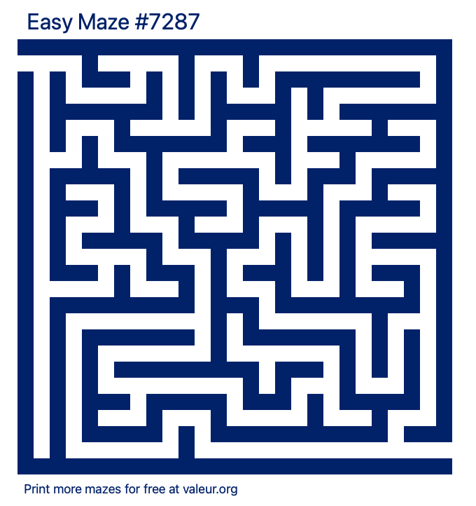 Free Printable Easy Maze number 7287