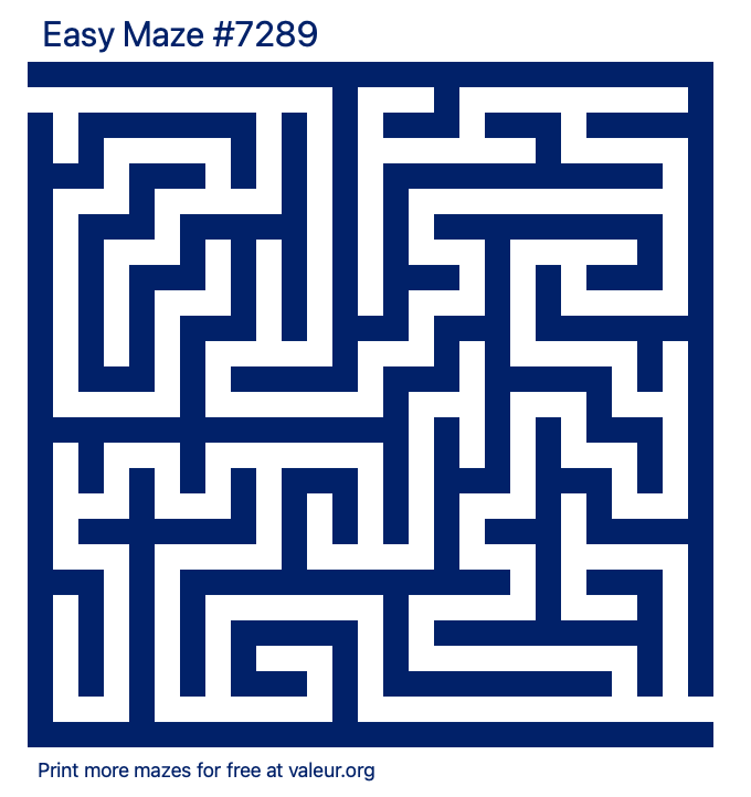 Free Printable Easy Maze number 7289