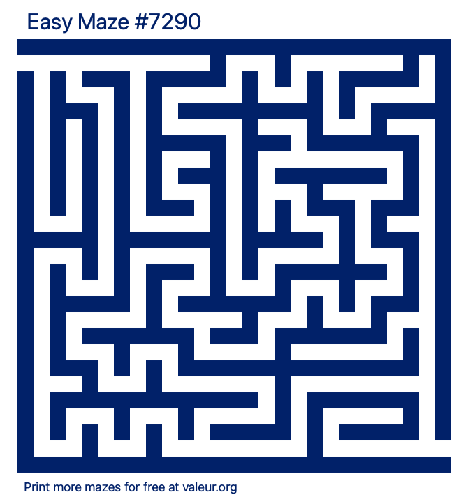 Free Printable Easy Maze number 7290