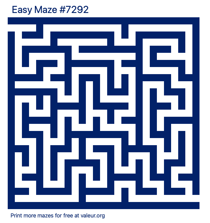 Free Printable Easy Maze number 7292