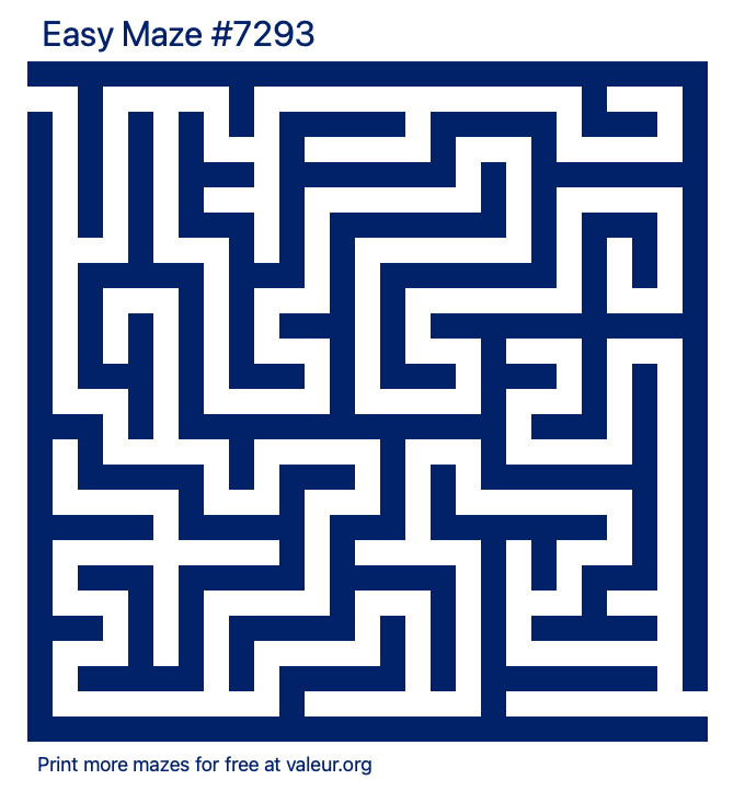 Free Printable Easy Maze number 7293