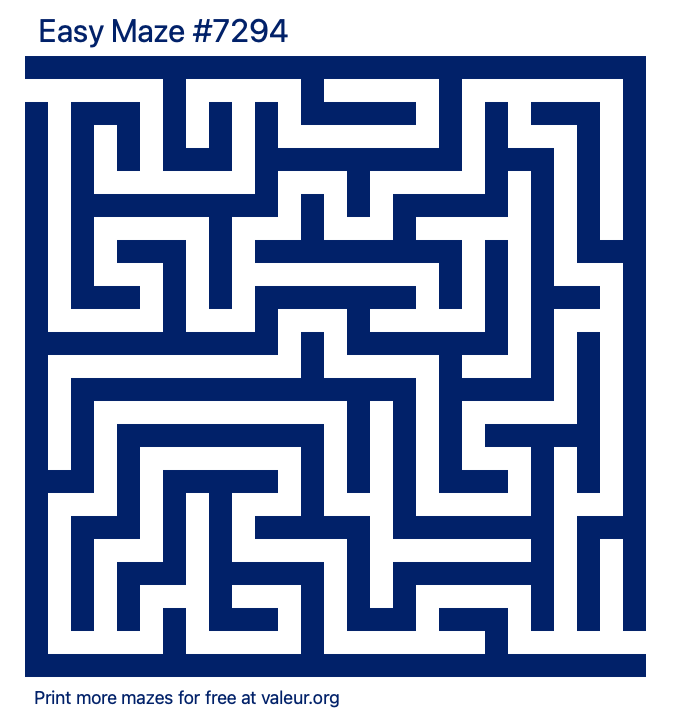 Free Printable Easy Maze number 7294