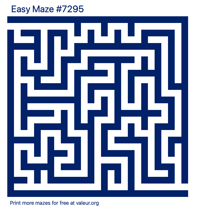 Free Printable Easy Maze number 7295