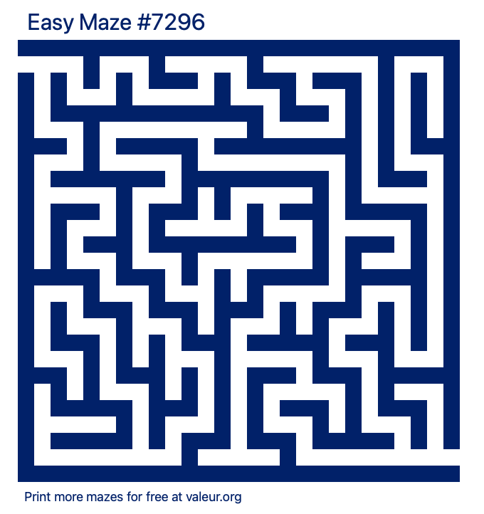 Free Printable Easy Maze number 7296