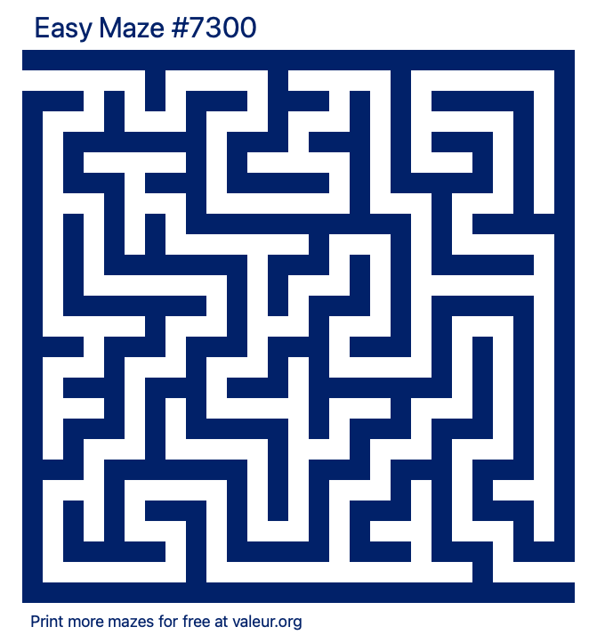 Free Printable Easy Maze number 7300