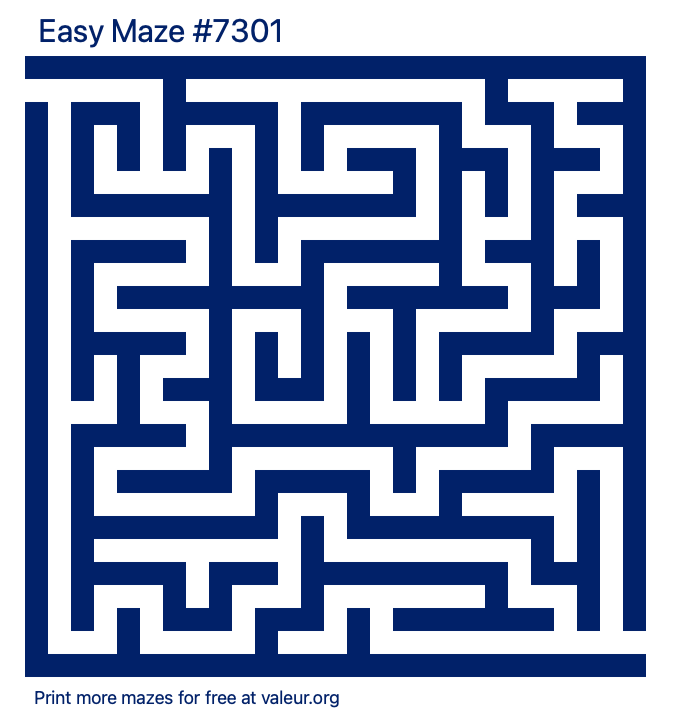 Free Printable Easy Maze number 7301