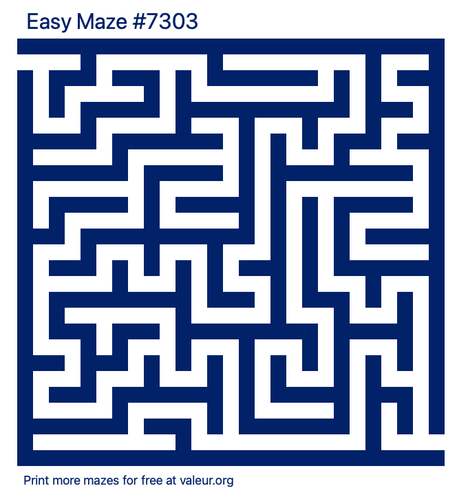 Free Printable Easy Maze number 7303