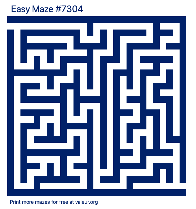 Free Printable Easy Maze number 7304