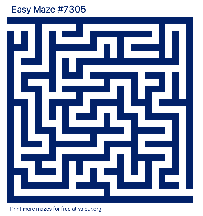 Free Printable Easy Maze number 7305