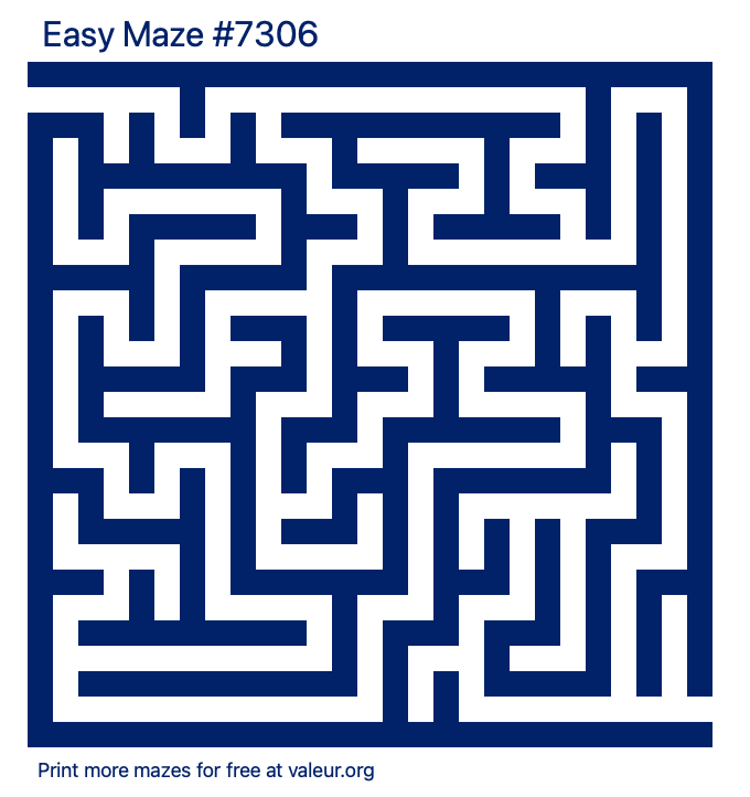 Free Printable Easy Maze number 7306