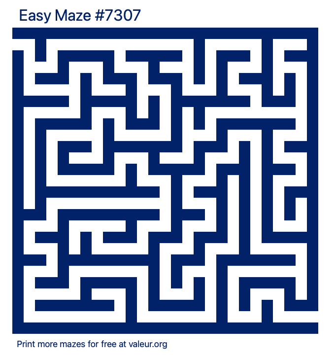 Free Printable Easy Maze number 7307