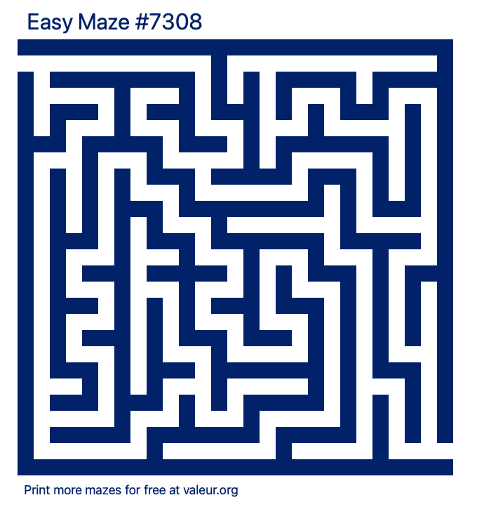 Free Printable Easy Maze number 7308