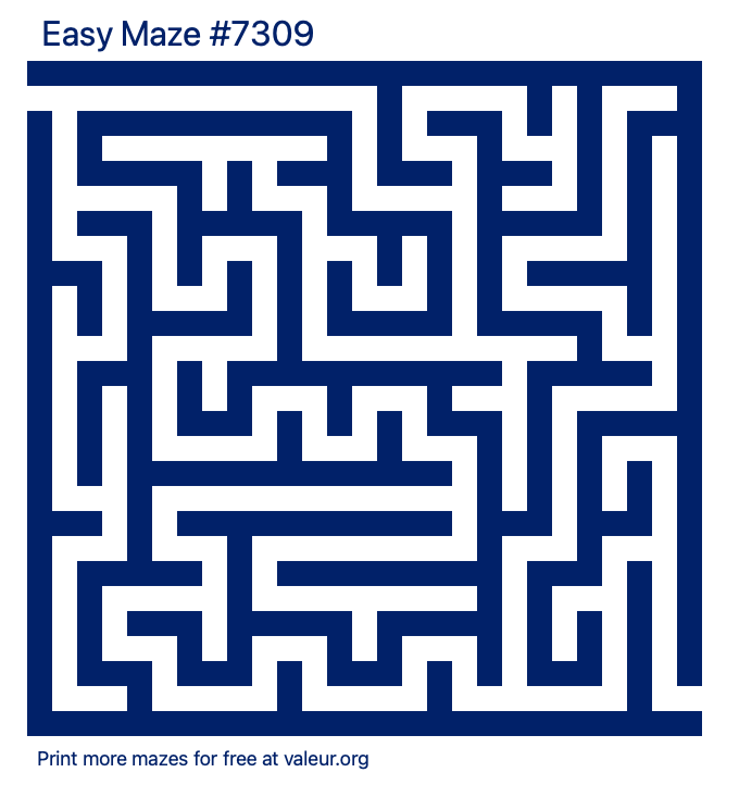 Free Printable Easy Maze number 7309