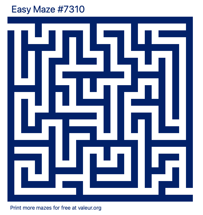 Free Printable Easy Maze number 7310