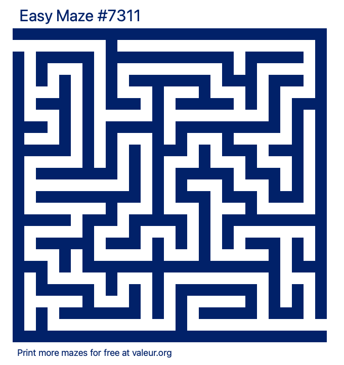 Free Printable Easy Maze number 7311