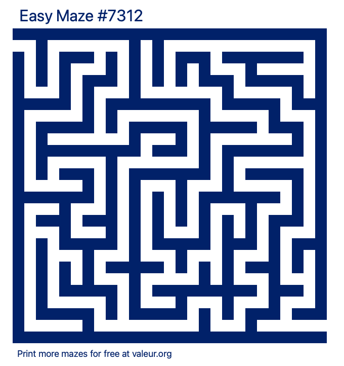 Free Printable Easy Maze number 7312