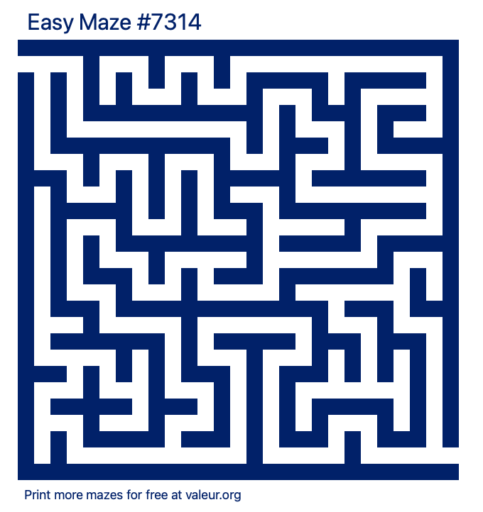 Free Printable Easy Maze number 7314