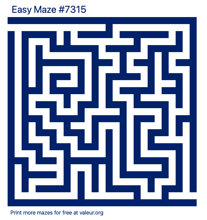 Free Printable Easy Maze number 7315