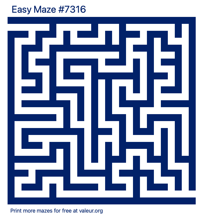 Free Printable Easy Maze number 7316