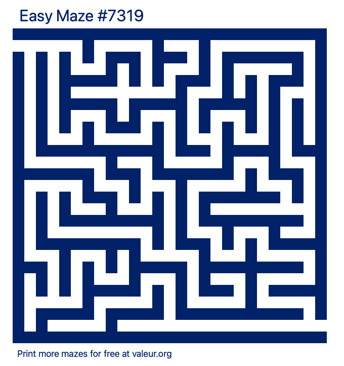 Free Printable Easy Maze number 7319