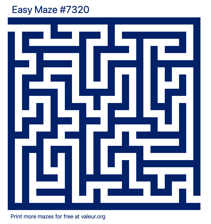 Free Printable Easy Maze number 7320