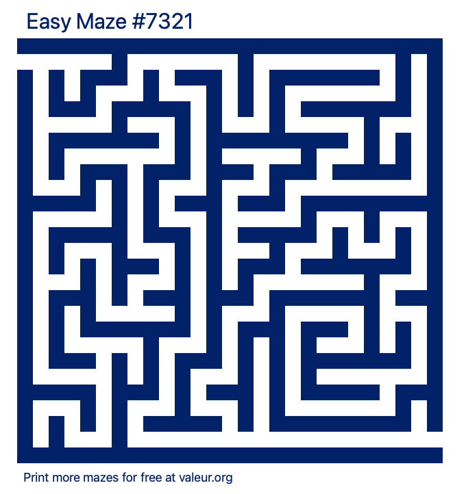 Free Printable Easy Maze number 7321