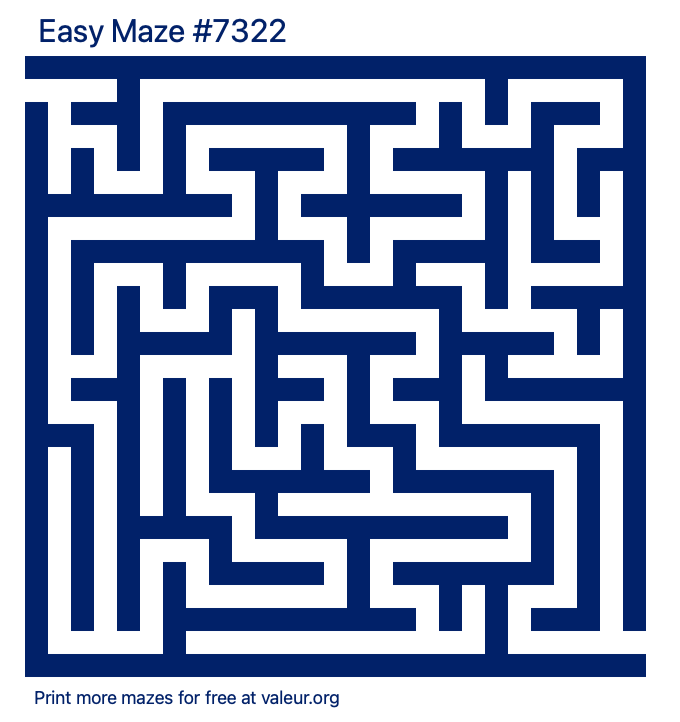 Free Printable Easy Maze number 7322