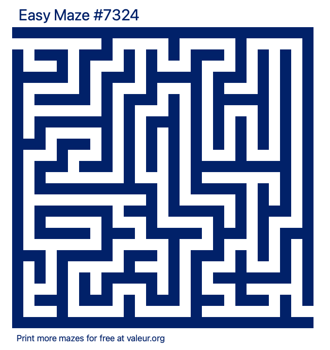 Free Printable Easy Maze number 7324