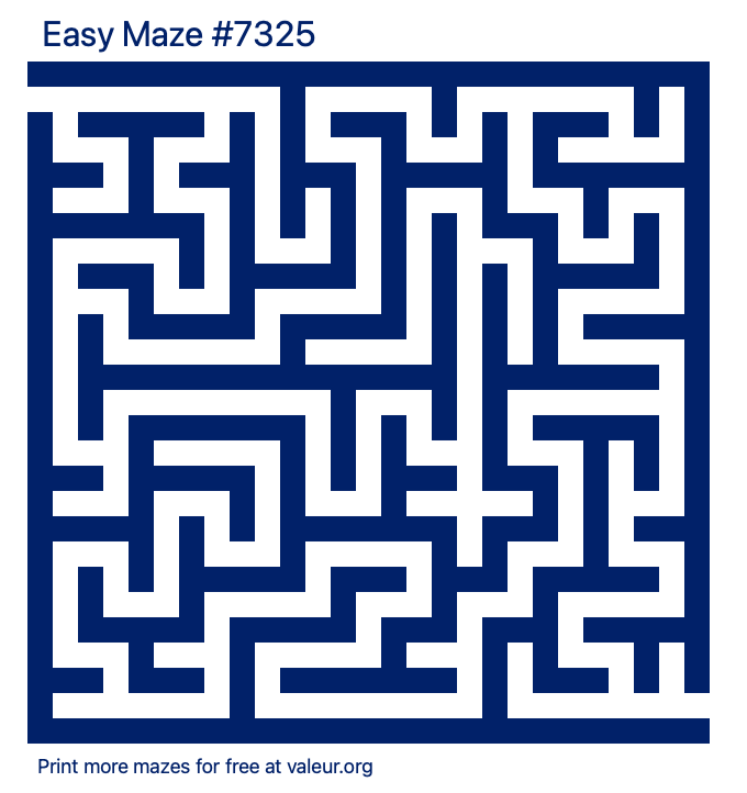 Free Printable Easy Maze number 7325