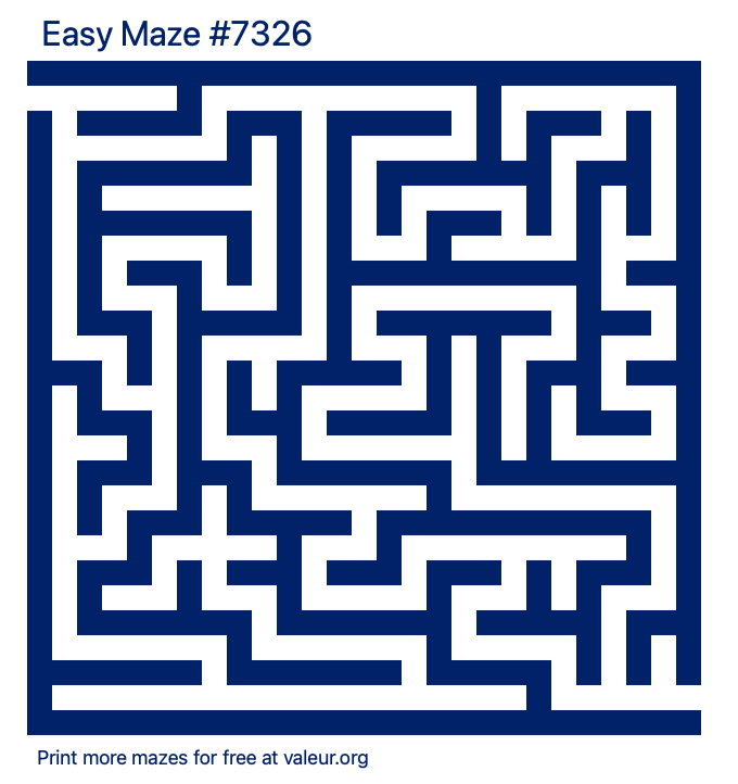 Free Printable Easy Maze number 7326