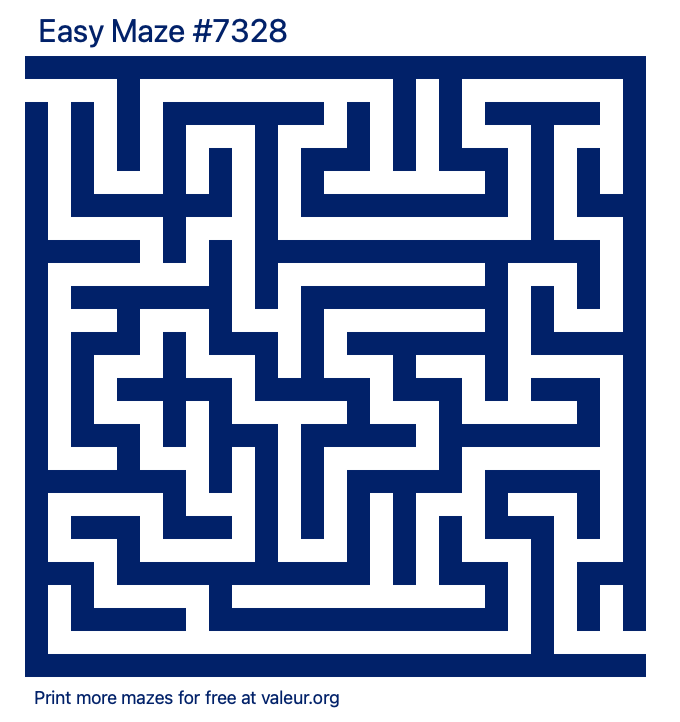 Free Printable Easy Maze number 7328