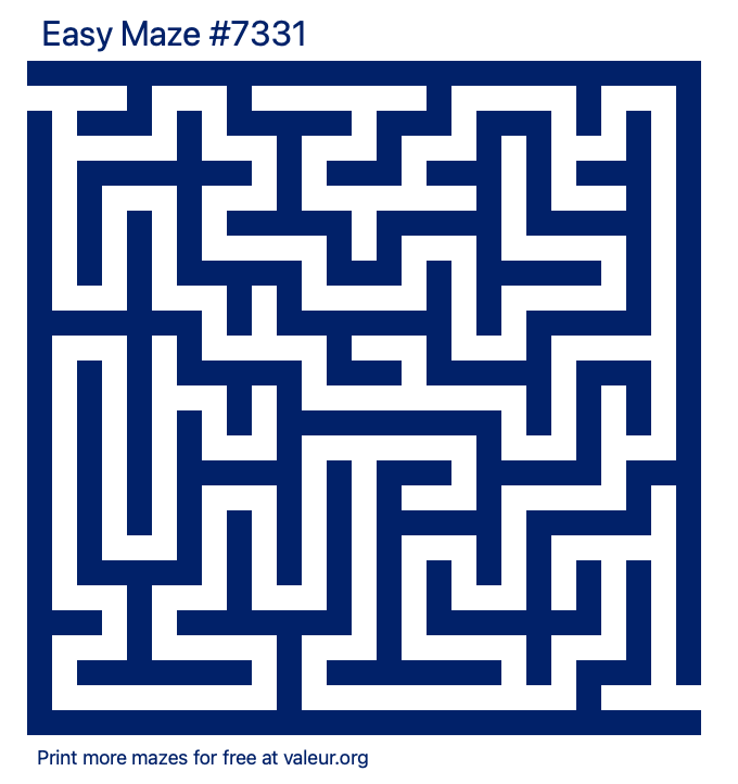 Free Printable Easy Maze number 7331