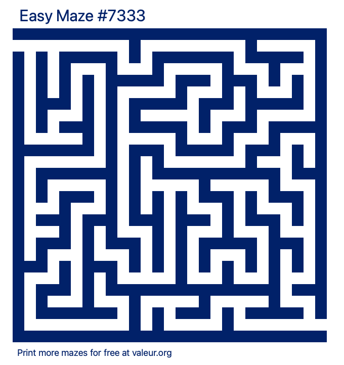 Free Printable Easy Maze number 7333