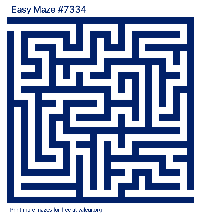 Free Printable Easy Maze number 7334