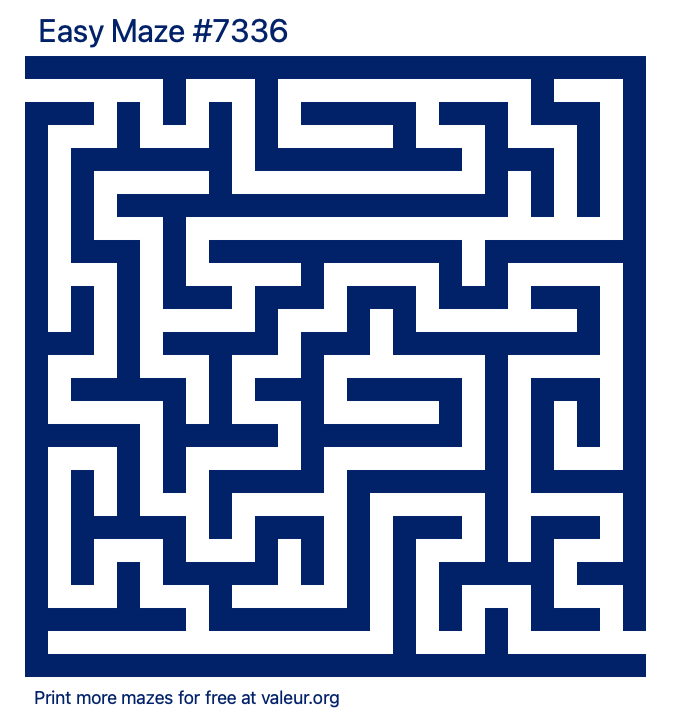 Free Printable Easy Maze number 7336