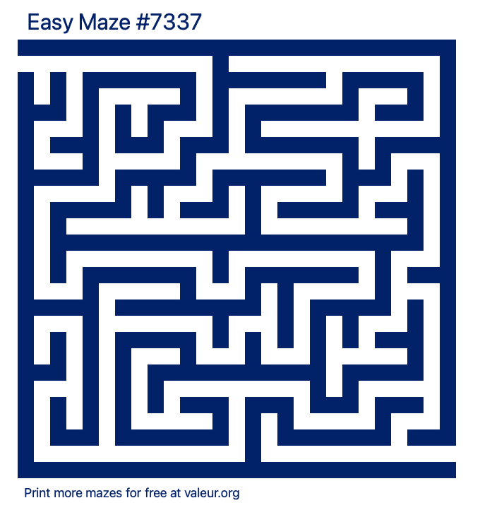 Free Printable Easy Maze number 7337