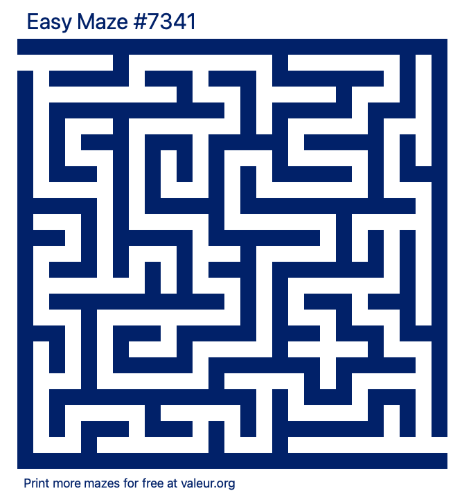 Free Printable Easy Maze number 7341