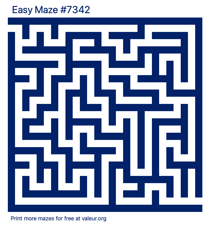 Free Printable Easy Maze number 7342