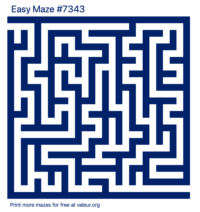 Free Printable Easy Maze number 7343