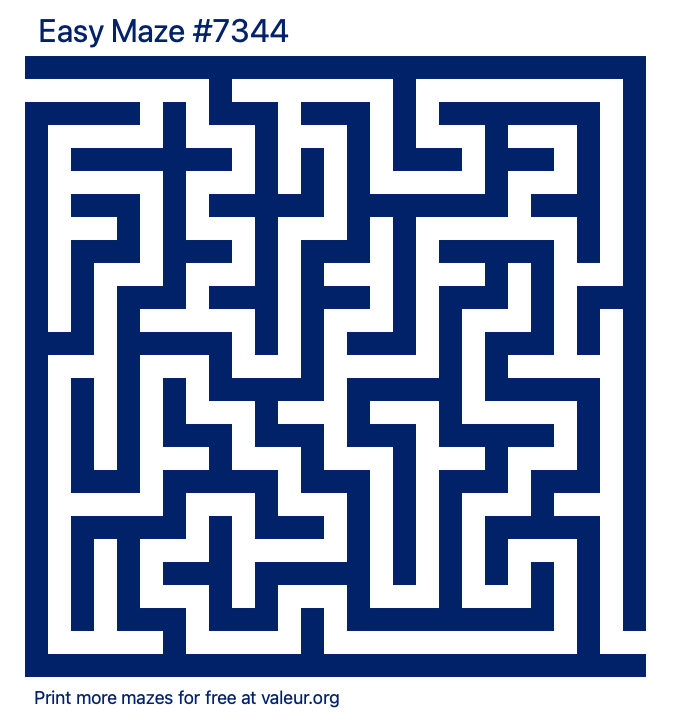 Free Printable Easy Maze number 7344