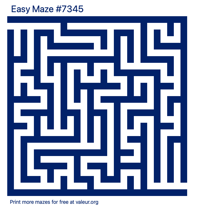 Free Printable Easy Maze number 7345