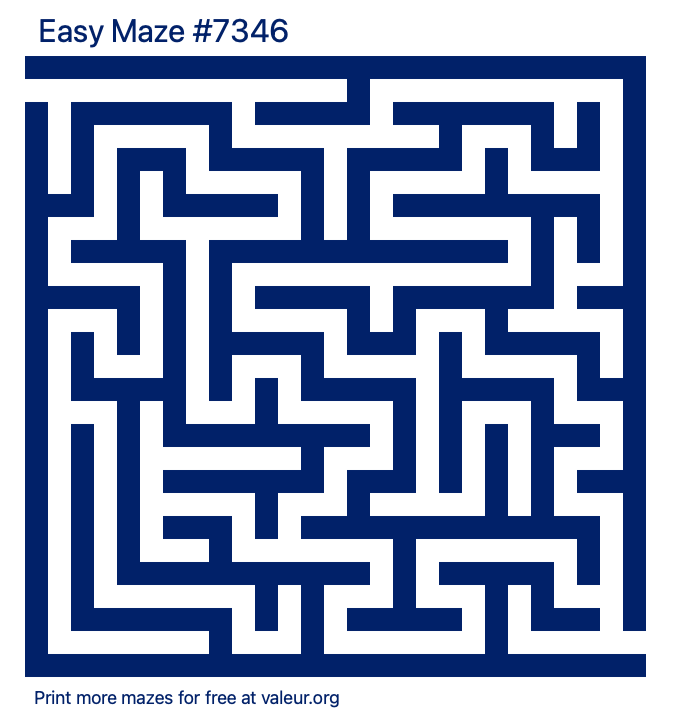 Free Printable Easy Maze number 7346