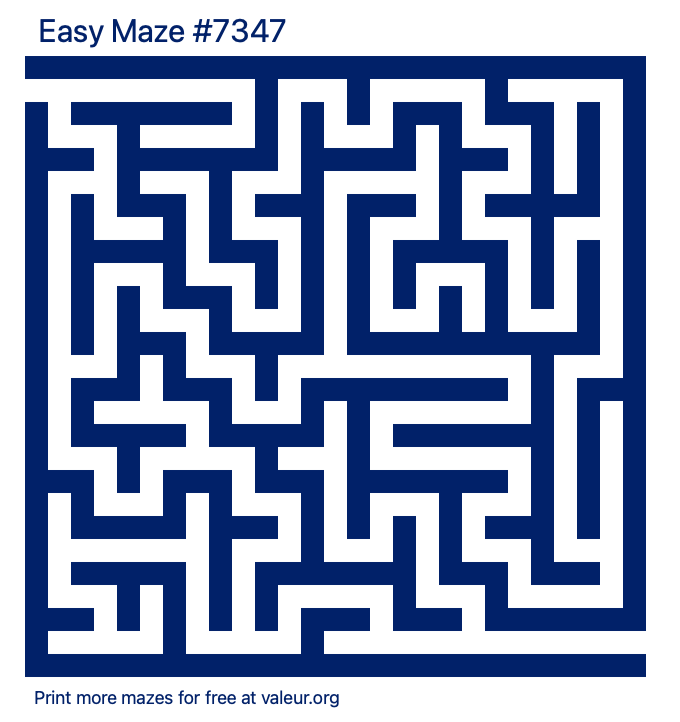 Free Printable Easy Maze number 7347