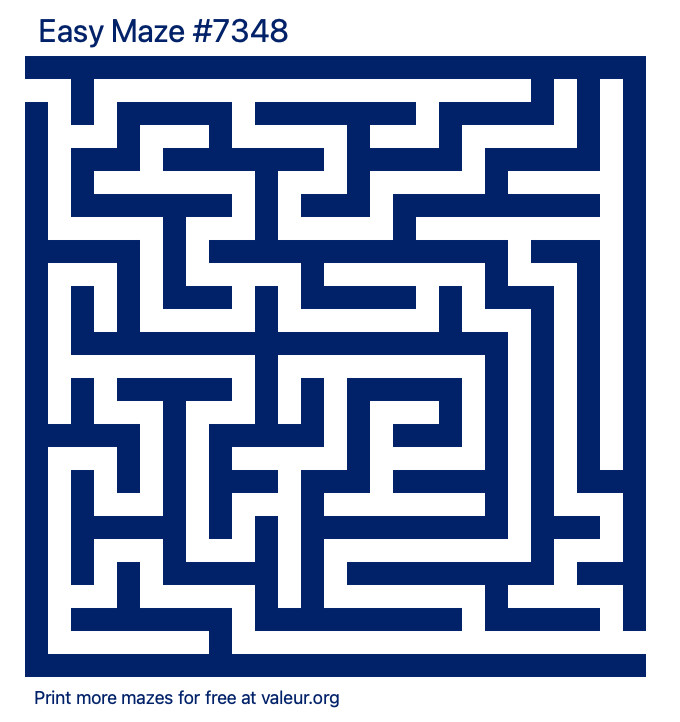 Free Printable Easy Maze number 7348