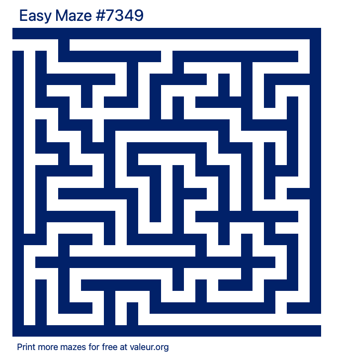 Free Printable Easy Maze number 7349