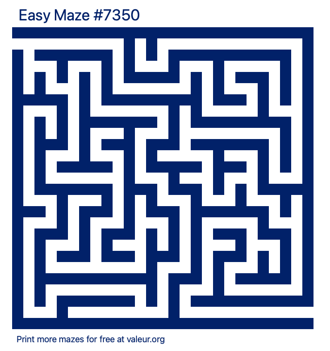 Free Printable Easy Maze number 7350