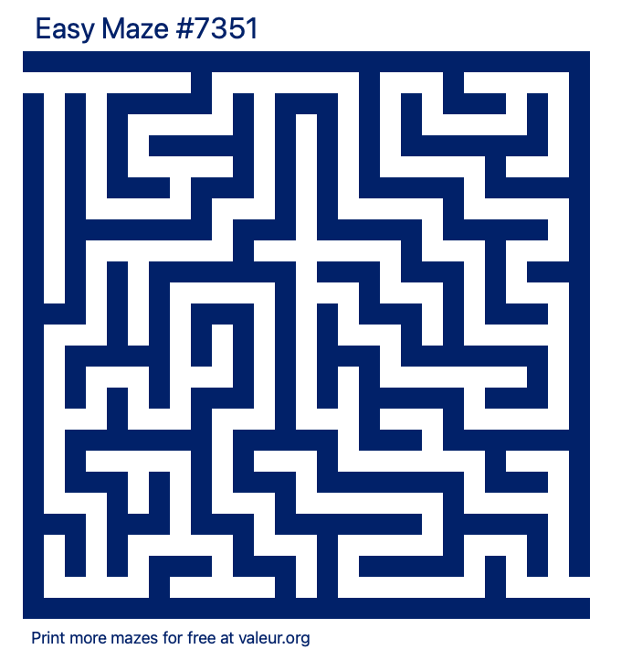 Free Printable Easy Maze number 7351